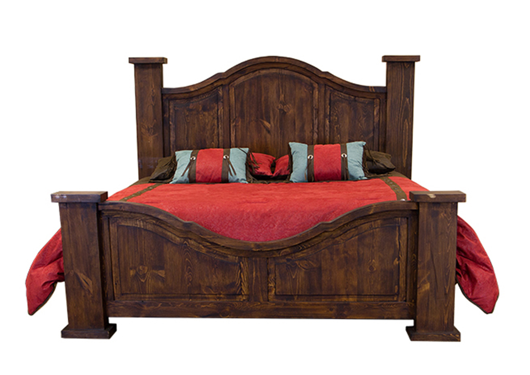 Curved Medio Queen Poster Bed,L.M.T. Rustic