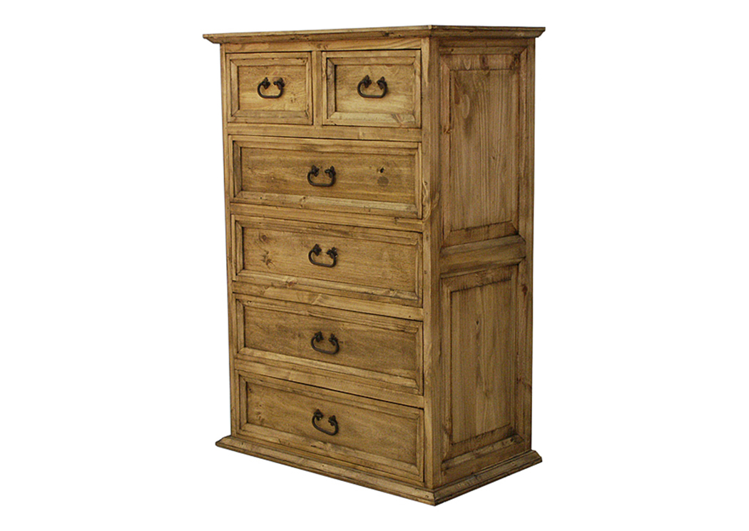 Pine 6 Drawer Chest,L.M.T. Rustic