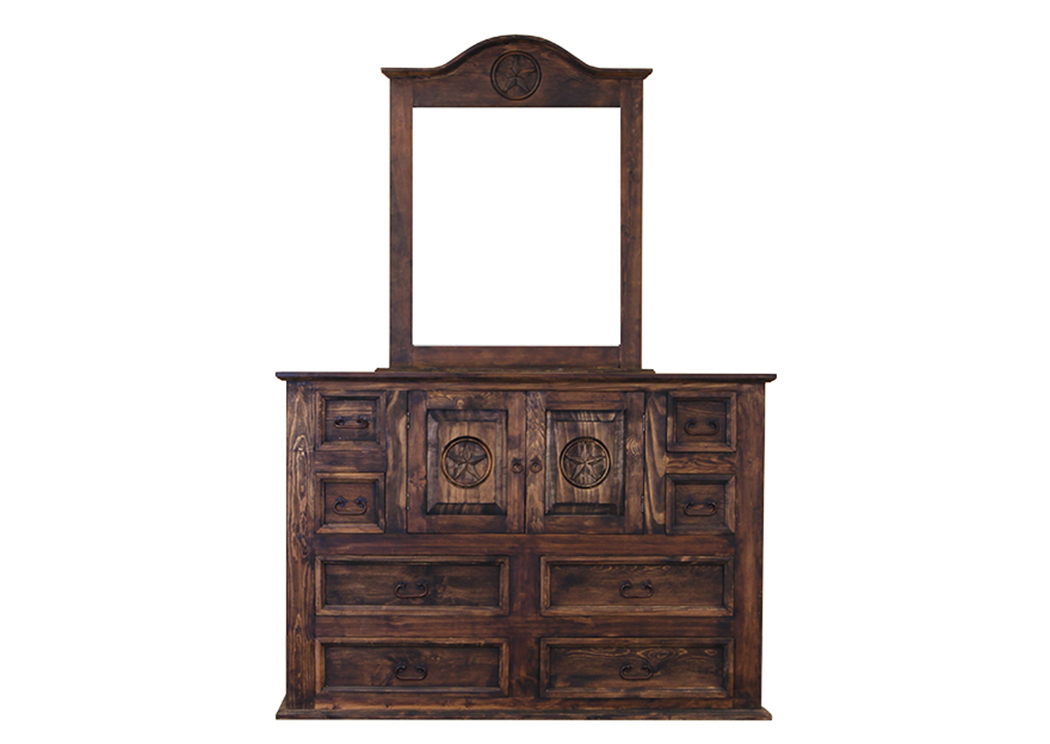 Mansion Medio Dresser w/Star,L.M.T. Rustic