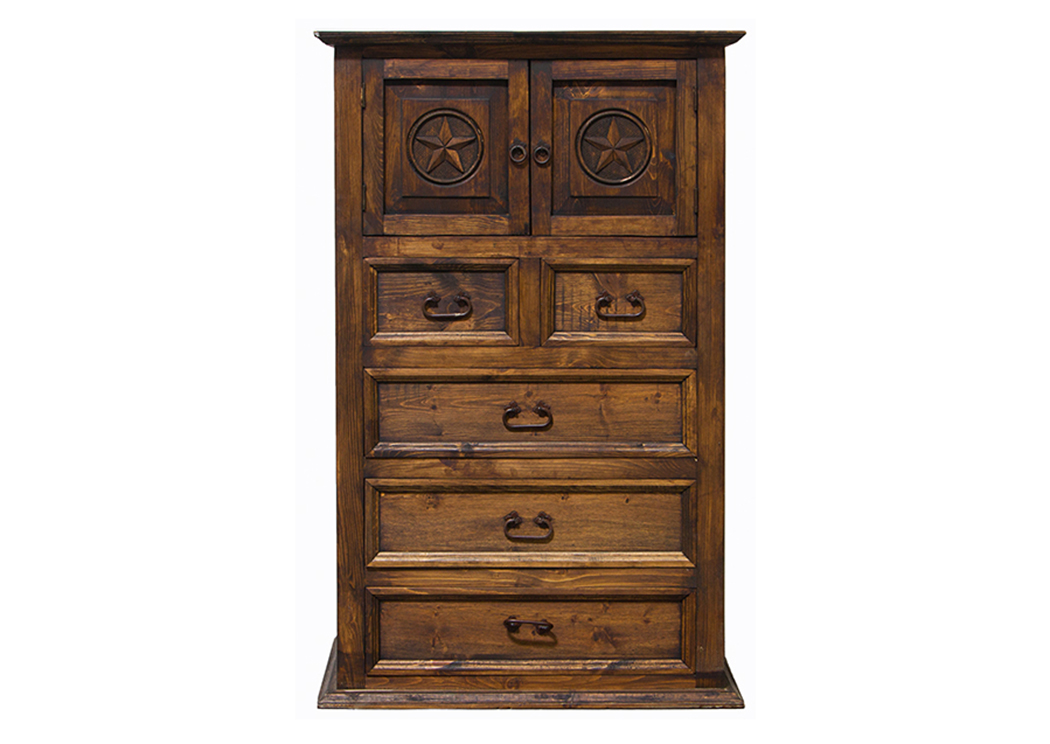 Mansion Medio Chest w/Star,L.M.T. Rustic