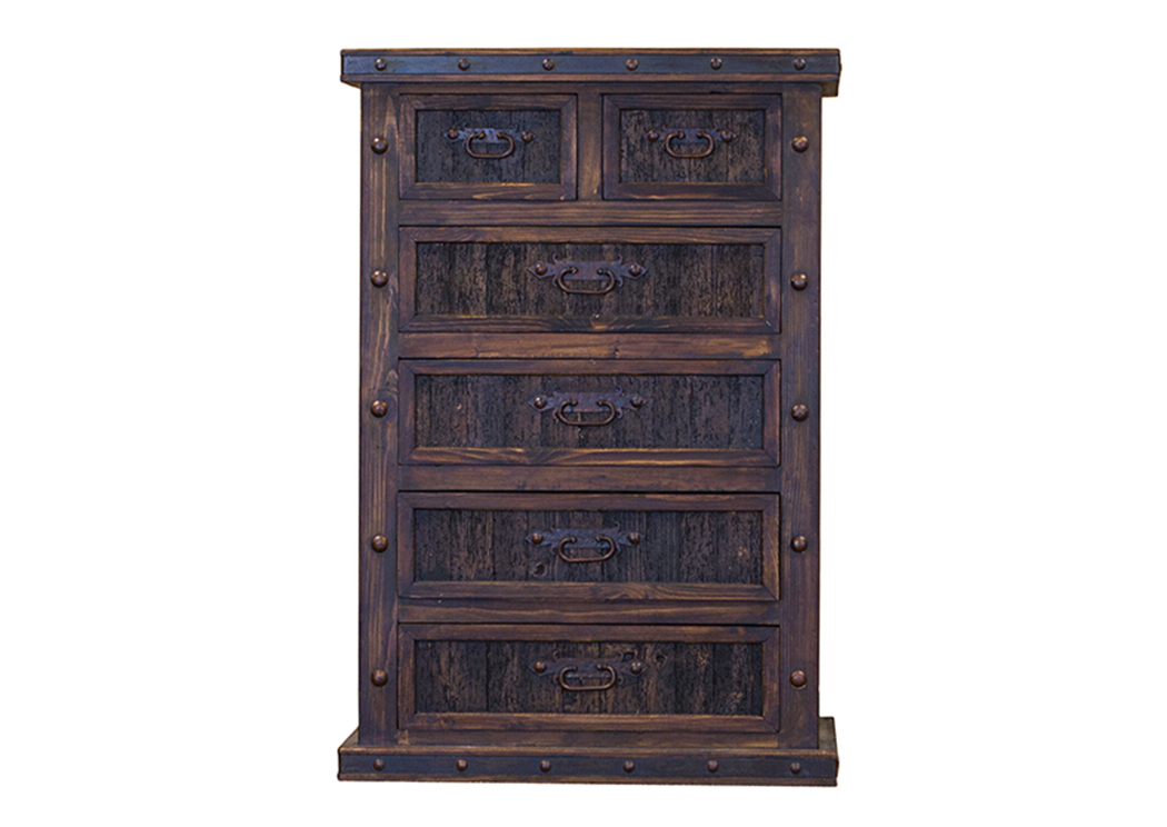 Finca Medio 6 Drawer Chest w/Reclaimed Wood Panels,L.M.T. Rustic