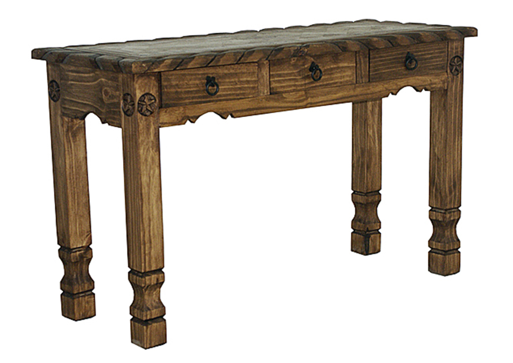 Medio Sofa Table w/Rope, Stone & Star,L.M.T. Rustic