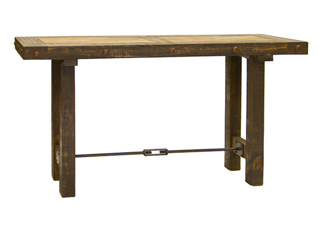 Las Piedras Painted Console,L.M.T. Rustic