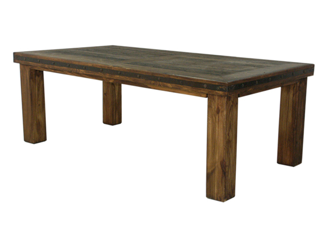 Laguna 5" Dining Table w/Reclaimed Wood,L.M.T. Rustic