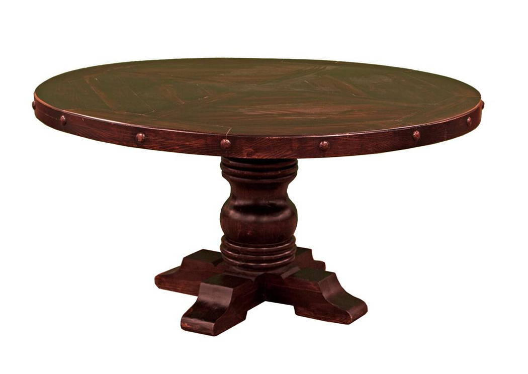 Round 60" Laquer Laguna Table,L.M.T. Rustic