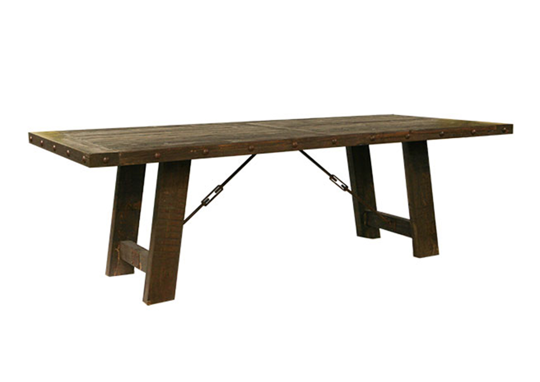 Las Piedras 6" Dark Oak Finish Dining Table,L.M.T. Rustic