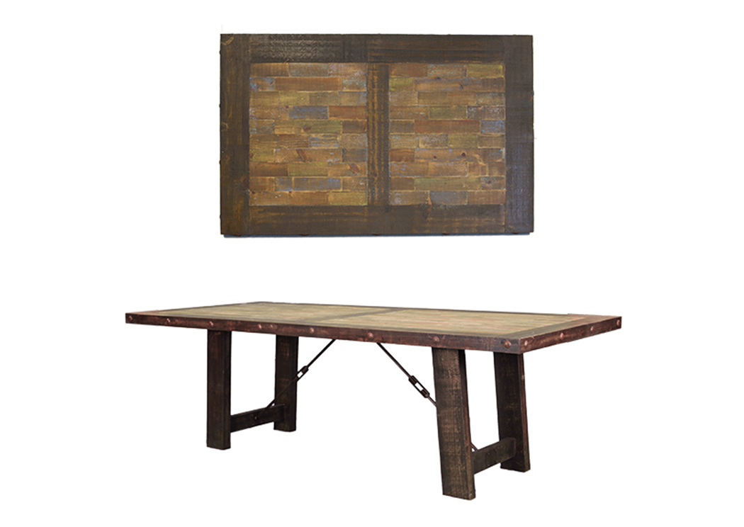 Las Piedras 6' Painted Table,L.M.T. Rustic