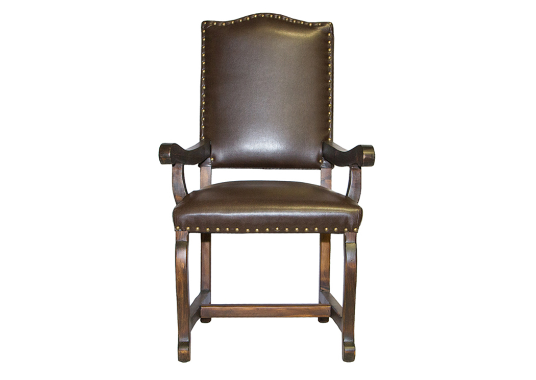 Sierra Madre Chocolate Upholstered Arm Chair,L.M.T. Rustic