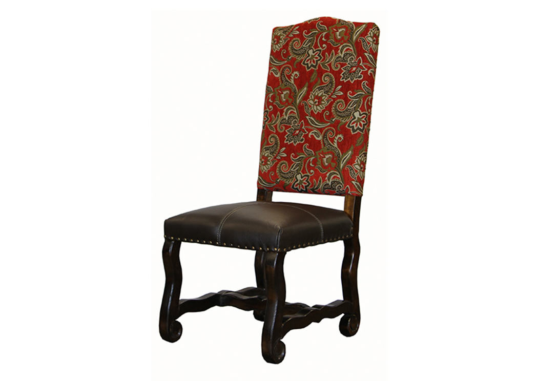 Medio Laquer Side Chair w/Cloth & Leather,L.M.T. Rustic