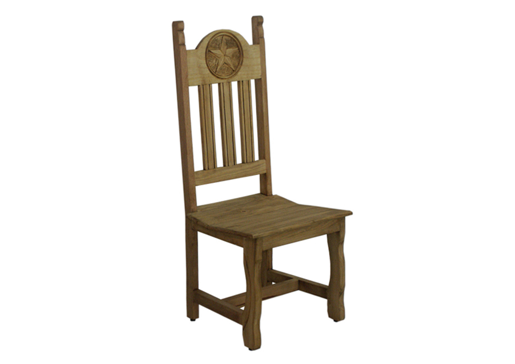 Dining Chair w/Wood & Star,L.M.T. Rustic