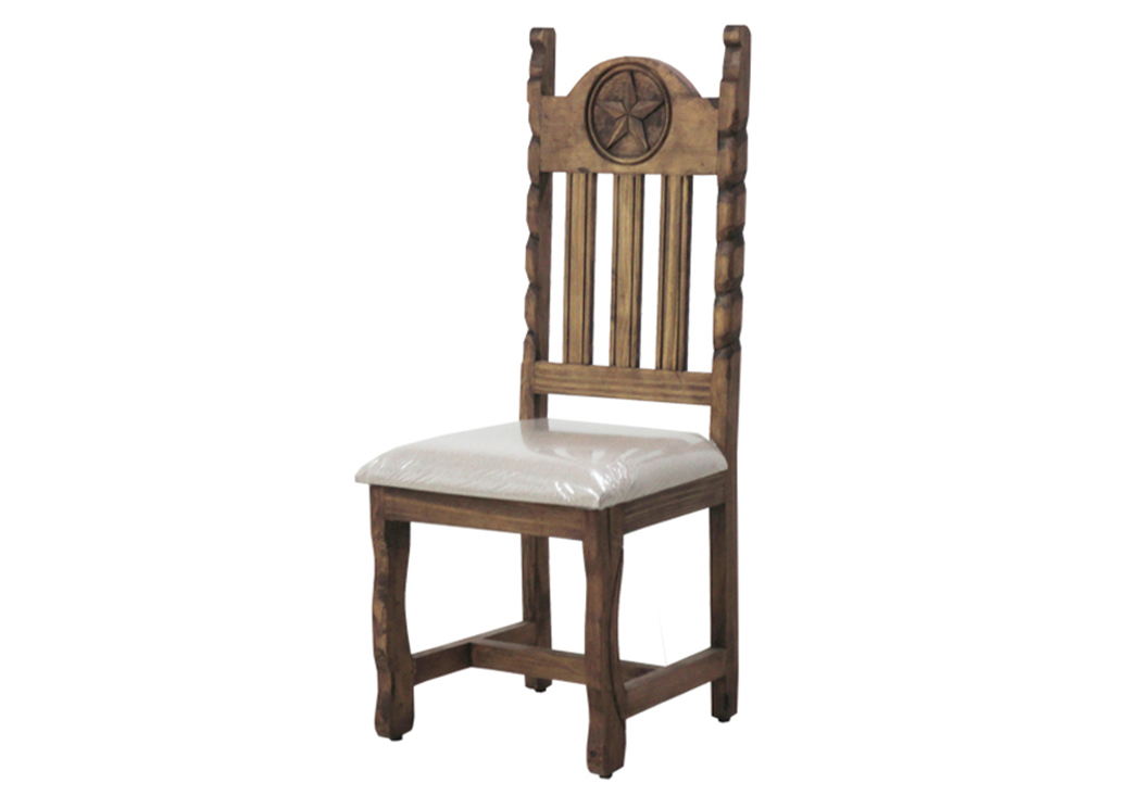 Dining Chair w/Cushion Seat, Rope & Star,L.M.T. Rustic