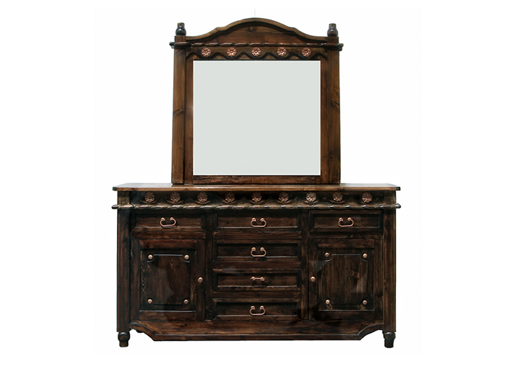 Medio Laquer Grande Dresser w/Mirror,L.M.T. Rustic