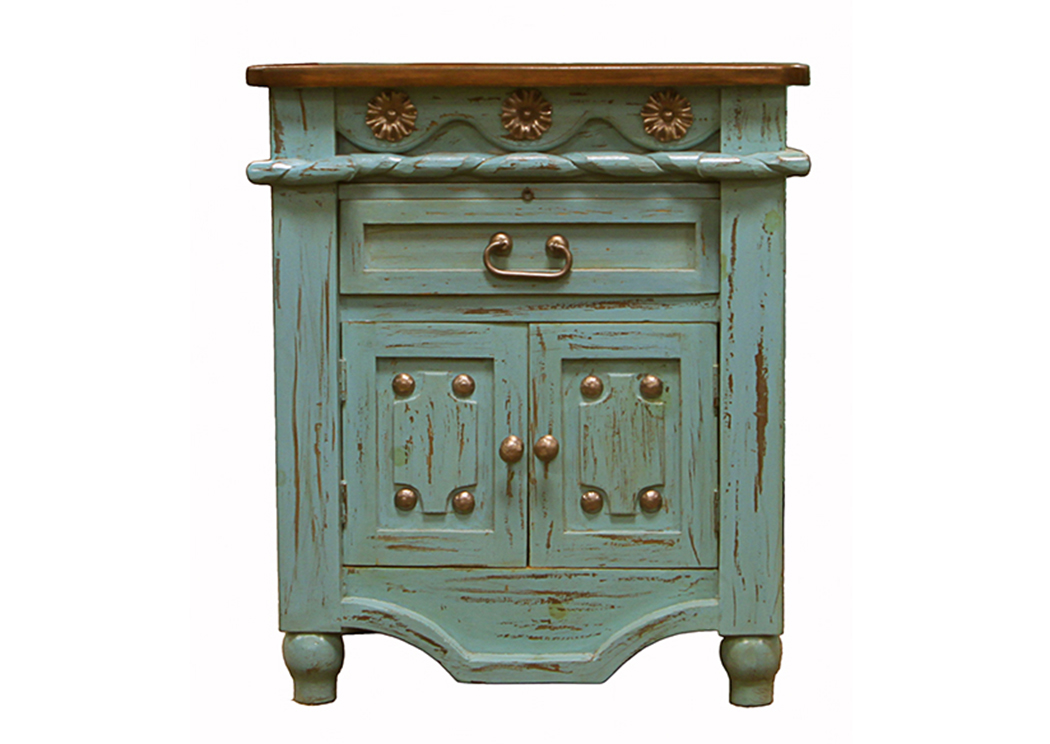 Turquoise Grande Nightstand,L.M.T. Rustic