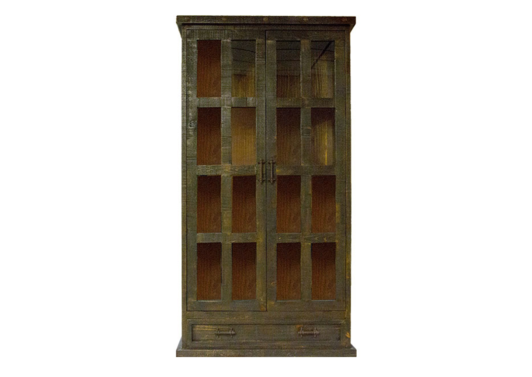 Las Piedras Oak Display Cabinet,L.M.T. Rustic