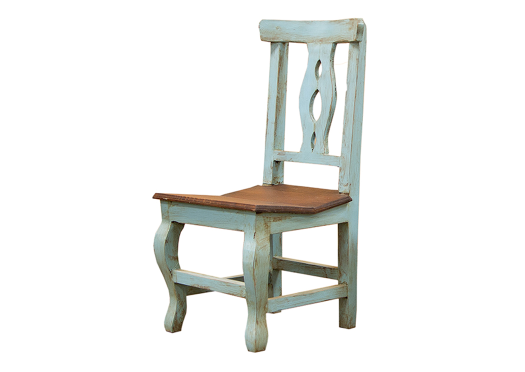 Alis Turquoise Walnut Side Chair,L.M.T. Rustic