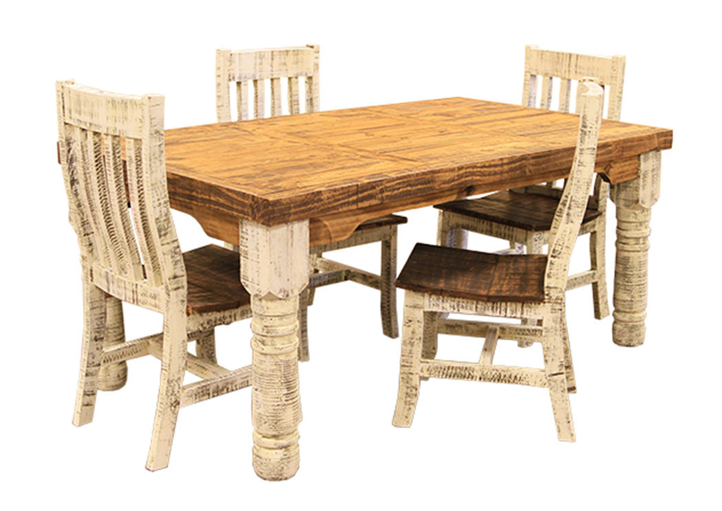 White 6' Dining Table,L.M.T. Rustic