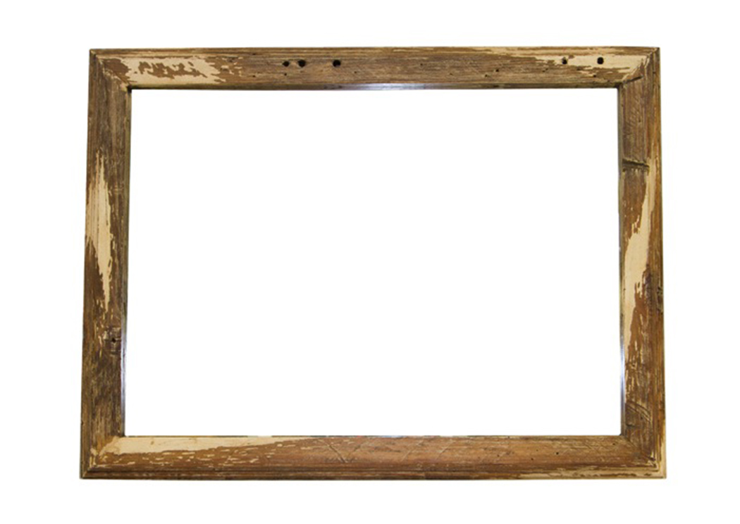 White Antique Wash Mirror,L.M.T. Rustic