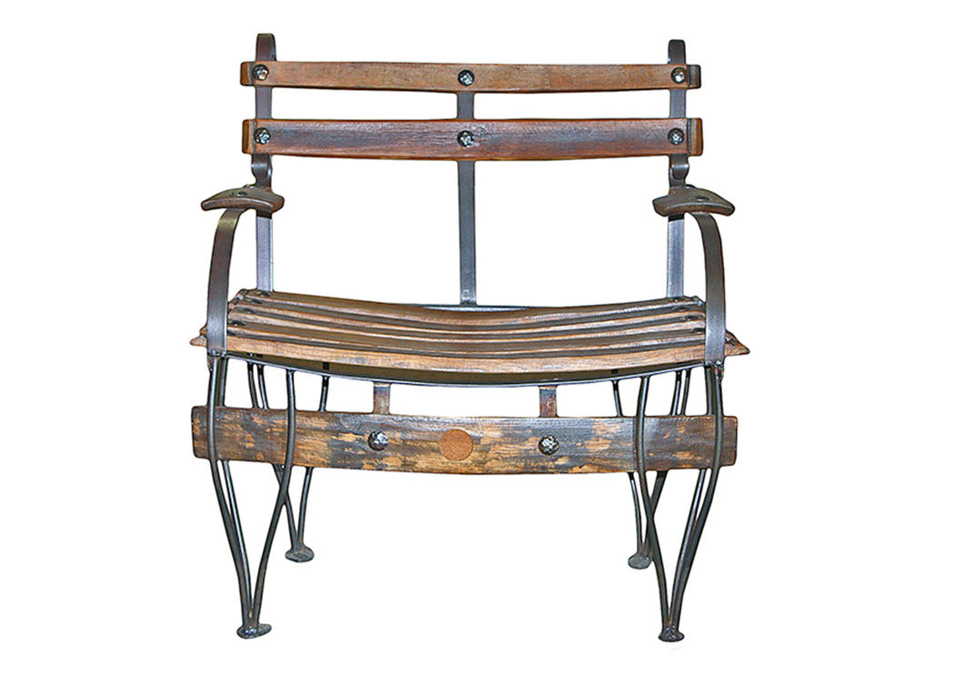 Tequilero Wood/Iron Bench,L.M.T. Rustic