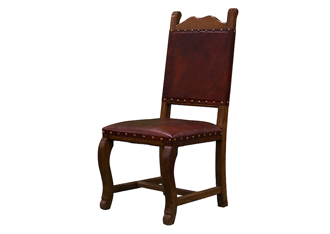 Hacienda Leather Seat & Back Dining Chair,L.M.T. Rustic