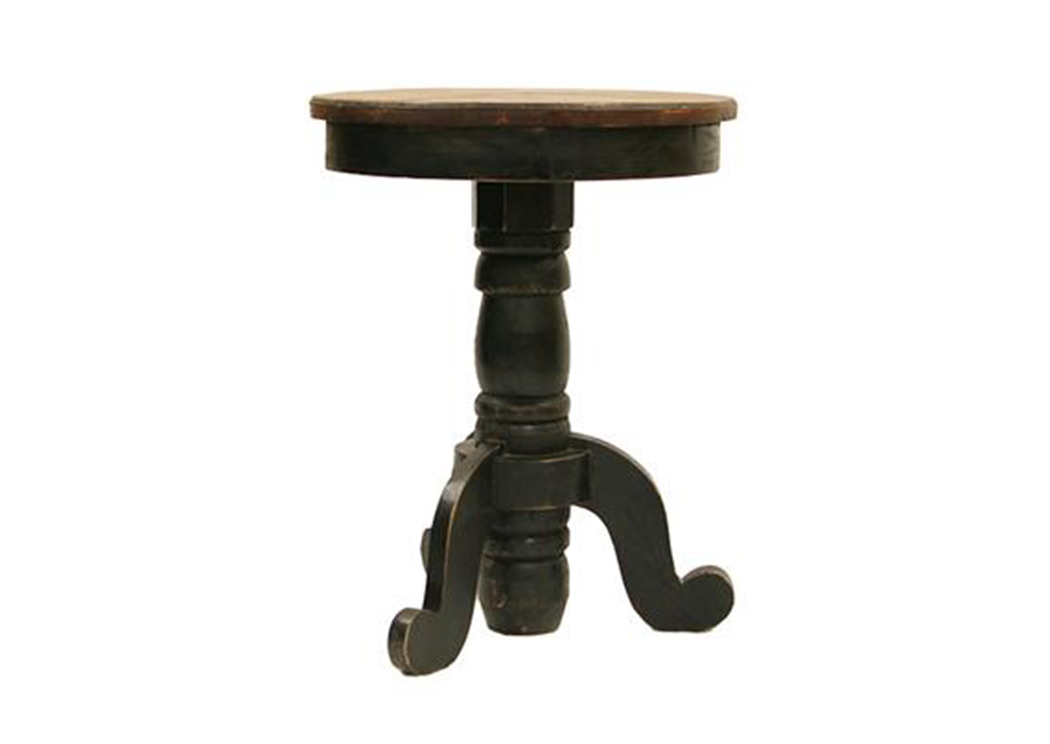 Black Reception End Table,L.M.T. Rustic