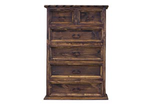 Image for Pine Medio 6 Drawer Chest w/Rope