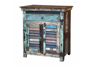 Image for Painted Reclaimed Wood 1 Drawer & 2 Drawer End Table