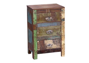 Image for Painted Reclaimed Wood Small 3 Drawer End Table