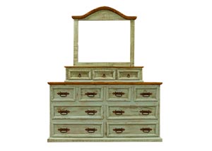 Image for Turquoise Washed Dresser & Mirror