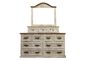 Image for Traditional White 8-Drawer Dresser w/Mirror