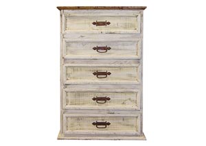 Image for White 5 Drawer Chest