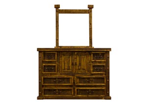 Image for Rough Pine 8-Drawer Dresser w/Mirror