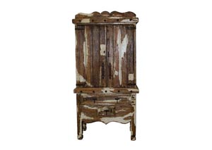 Image for Antique Color Wash White Armoire