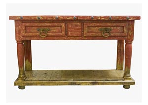 Image for Old Wood Red Console w/Shelf