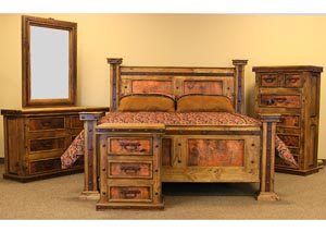 Image for California King Copper Panel Bed w/Dresser and Mirror