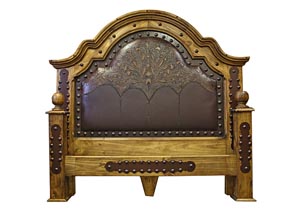 Image for Queen Bed Headboard w/Tooled Leather