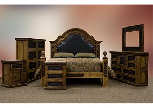 Image for California King Bed w/Tooled Leather