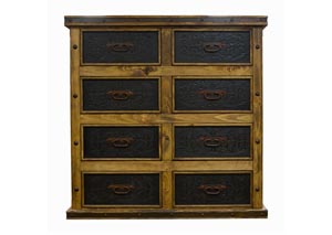 Image for Tooled Leather 8 Drawer Dresser