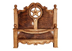 Image for California King Rope, Star & Cowhide Bed