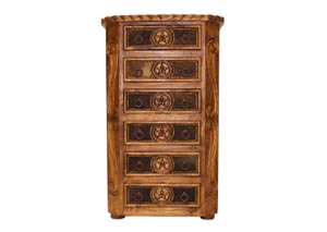 Image for Drawer Chest w/Rope, Star & Cowhide