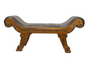 Image for Roman Bench w/Tooled Leather