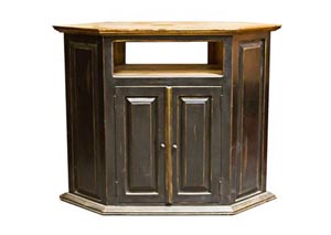 Image for Antique Black Corner TV Stand