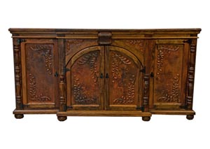 Image for Four Door Old Wood Copper Buffet