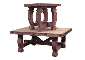 Image for Old Wood Top Coffee Table w/Curved Legs