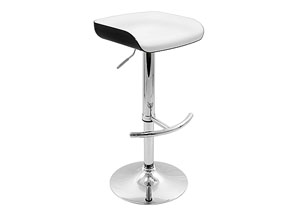 Image for Sleek Barstool - Black/White Seat