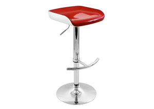 Image for Sleek Barstool - White/Red Seat