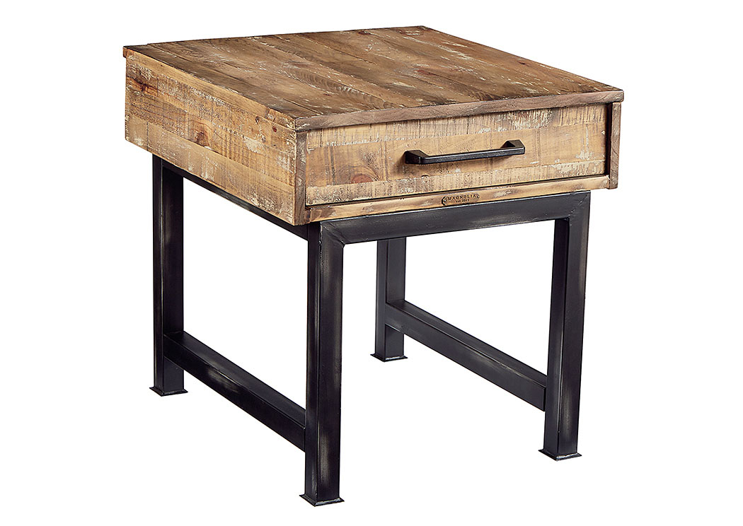 Pier & Beam End Table, Salvage Finish,Magnolia Home