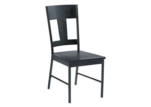 Image for T-Back Metal Side Chair, Carbon Finish (Set of 2)