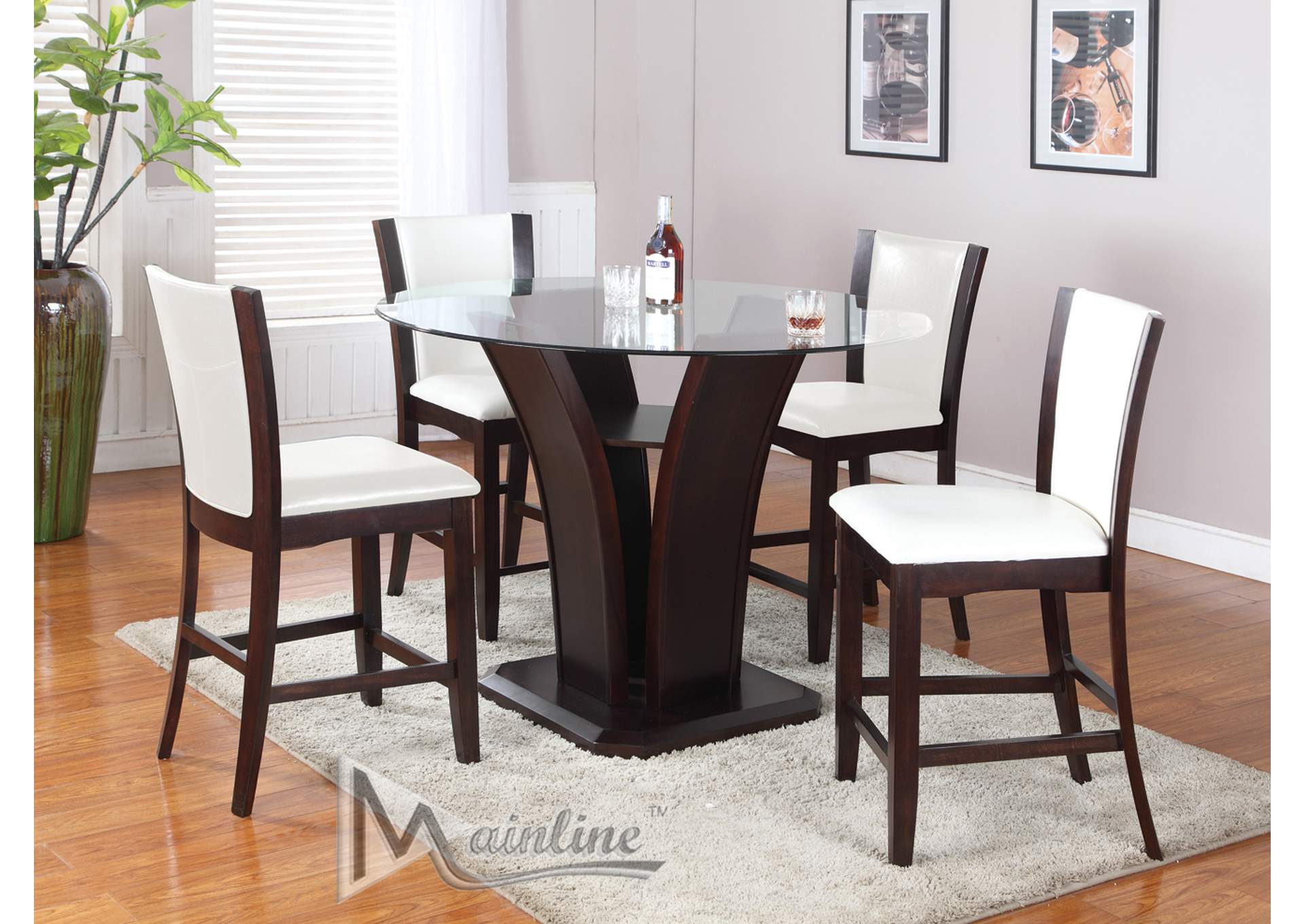 White 5-Piece 48" Enclave Counter Height Dining Set,Mainline