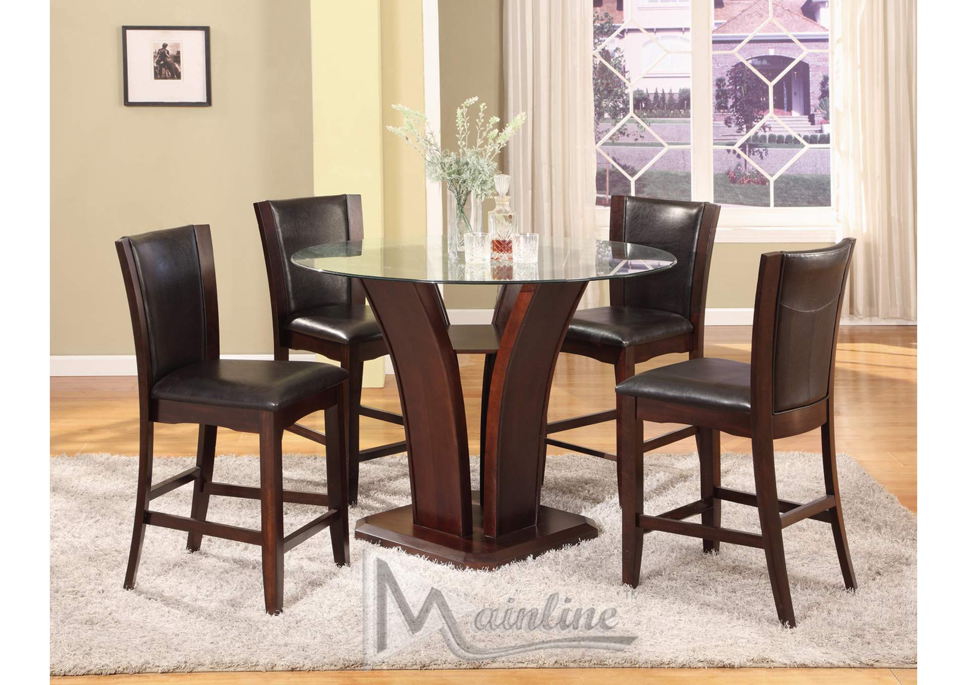 Espresso 5-Piece 48" Enclave Counter Height Dining Set,Mainline