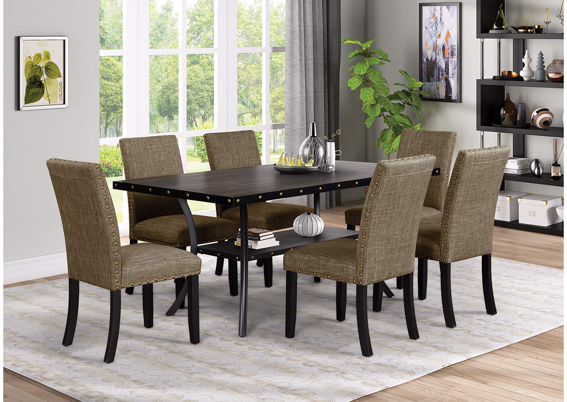 Brown 5-Piece Goucho 66X38 Dining Set,Mainline